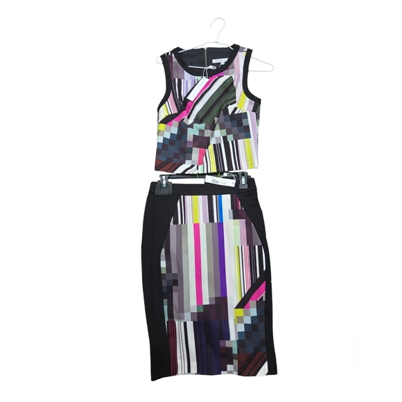 Trina Turk Multicolor Geometric Skirt Set Size 2 - Picture 2 of 6